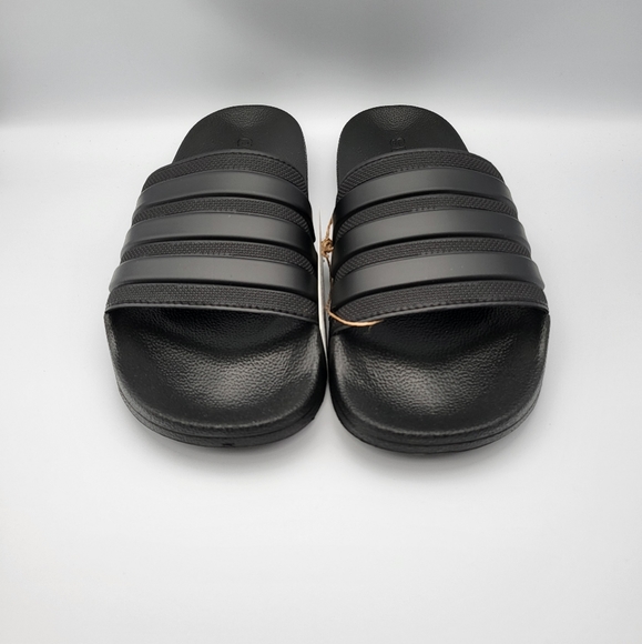 NEW Men's Adidas Shower Slides in Triple Black - Picture 3 of 11